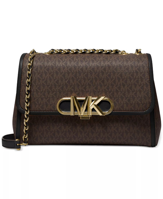 Michael Kors Logo Parker Medium Convertible Chain Shoulder Bag