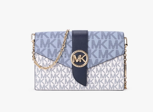 Michael Kors Charm Medium Monogram Chain Crossbody Bag