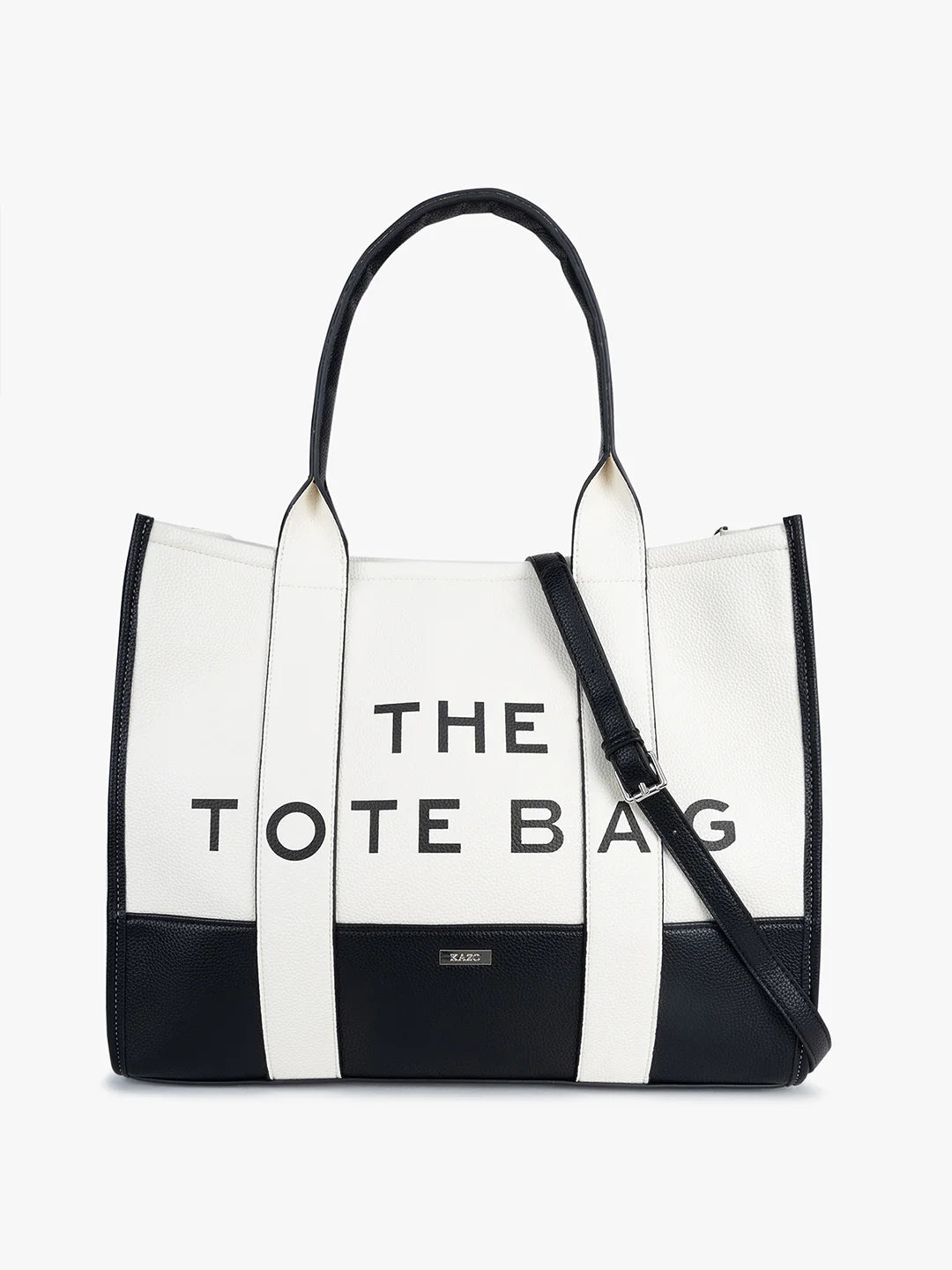 MARC JACOB Kazo Off-White and Black Color-block Tote Bag. LARGE