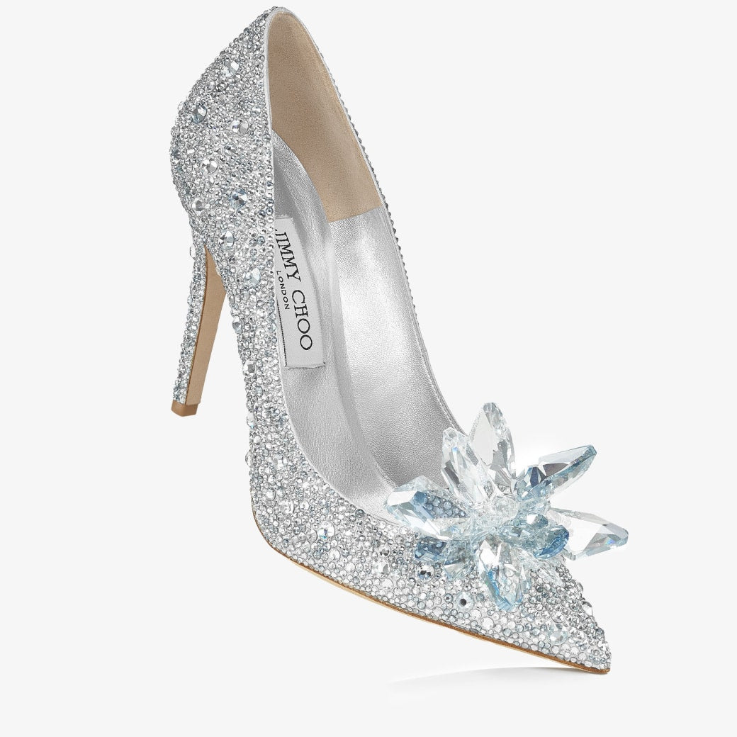 JIMMY CHOO Alia  Crystal Covered Pointy Toe Pumps