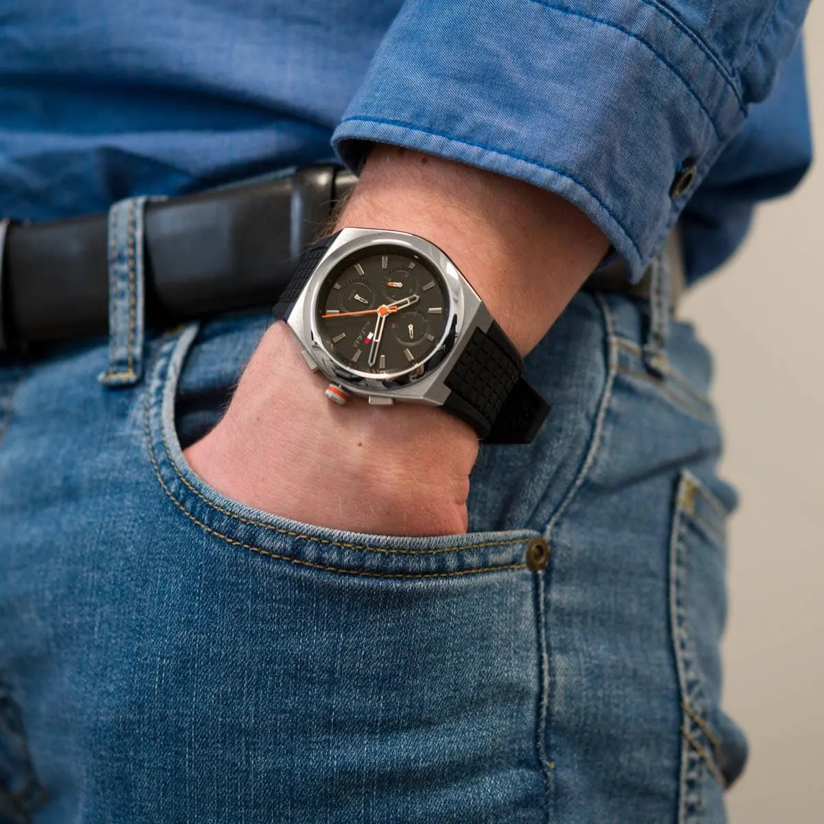 Tommy Hilfiger The Denim Men's Silicone Watch - 1791322