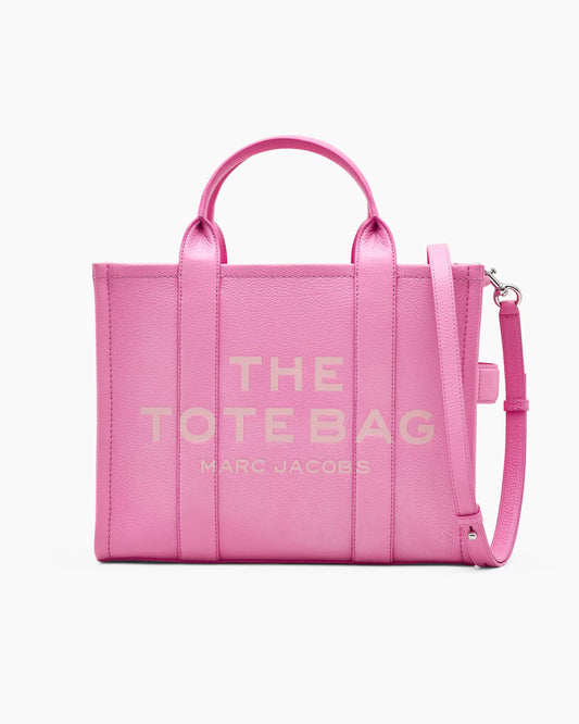 The Leather Medium Tote Bag in Pink
