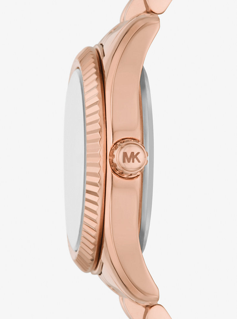 Michael Kors Petite Lexington Pavé Rose Gold-Tone Watch MK4739