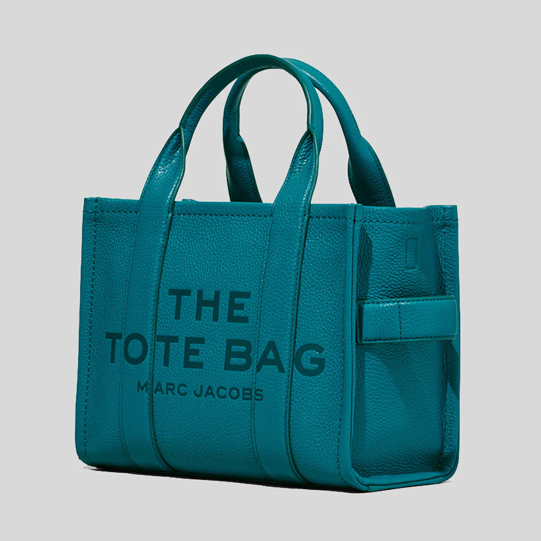 MARC JACOBS The Leather Medium Tote Bag Traveler Tote Harbor Blue