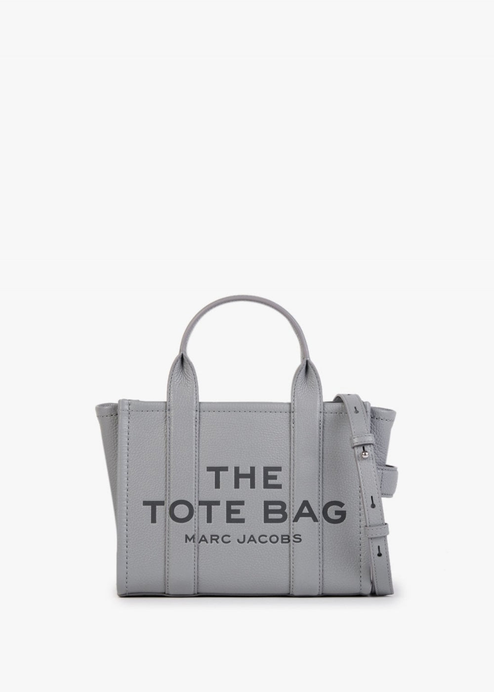 Marc Jacob Women's The Leather Small Wolf Grey Tote Bag In Grey