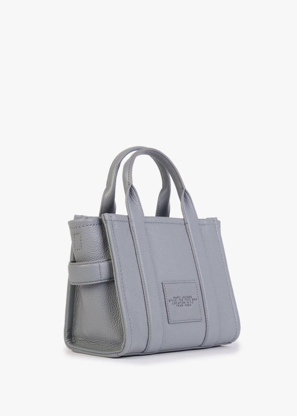 Marc Jacob Women's The Leather Small Wolf Grey Tote Bag In Grey