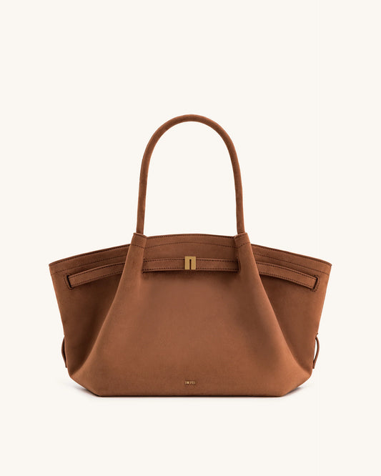 Jw Pei Hana Medium Faux Suede Tote Bag - Brown