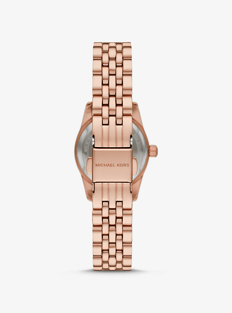 Michael Kors Petite Lexington Pavé Rose Gold-Tone Watch MK4739