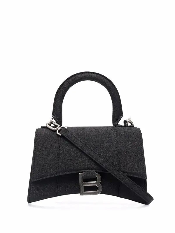 Balenciaga Hourglass Wallet on Chain in Glitter Fabric