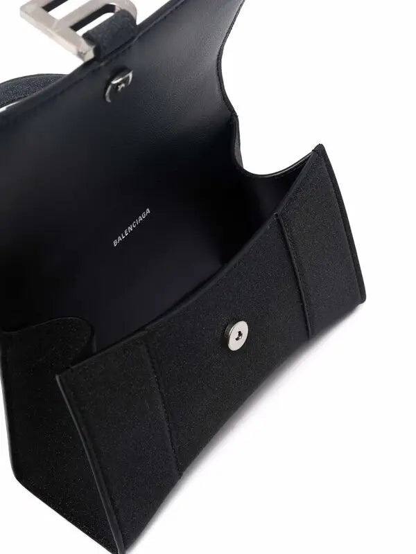 Balenciaga Hourglass Wallet on Chain in Glitter Fabric
