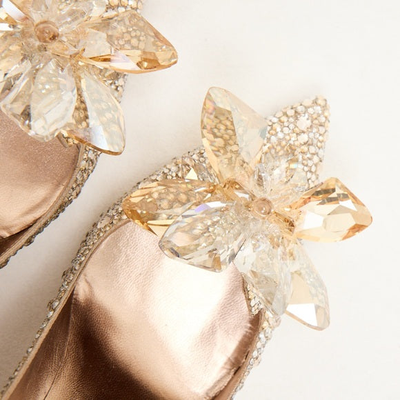 Jimmy Choo Cinderella Gold Alia Heels