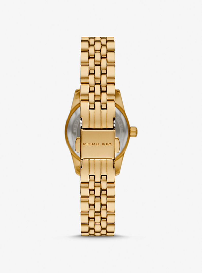 Michael Kors Petite Lexington Pavé Gold-Tone Watch MK4741
