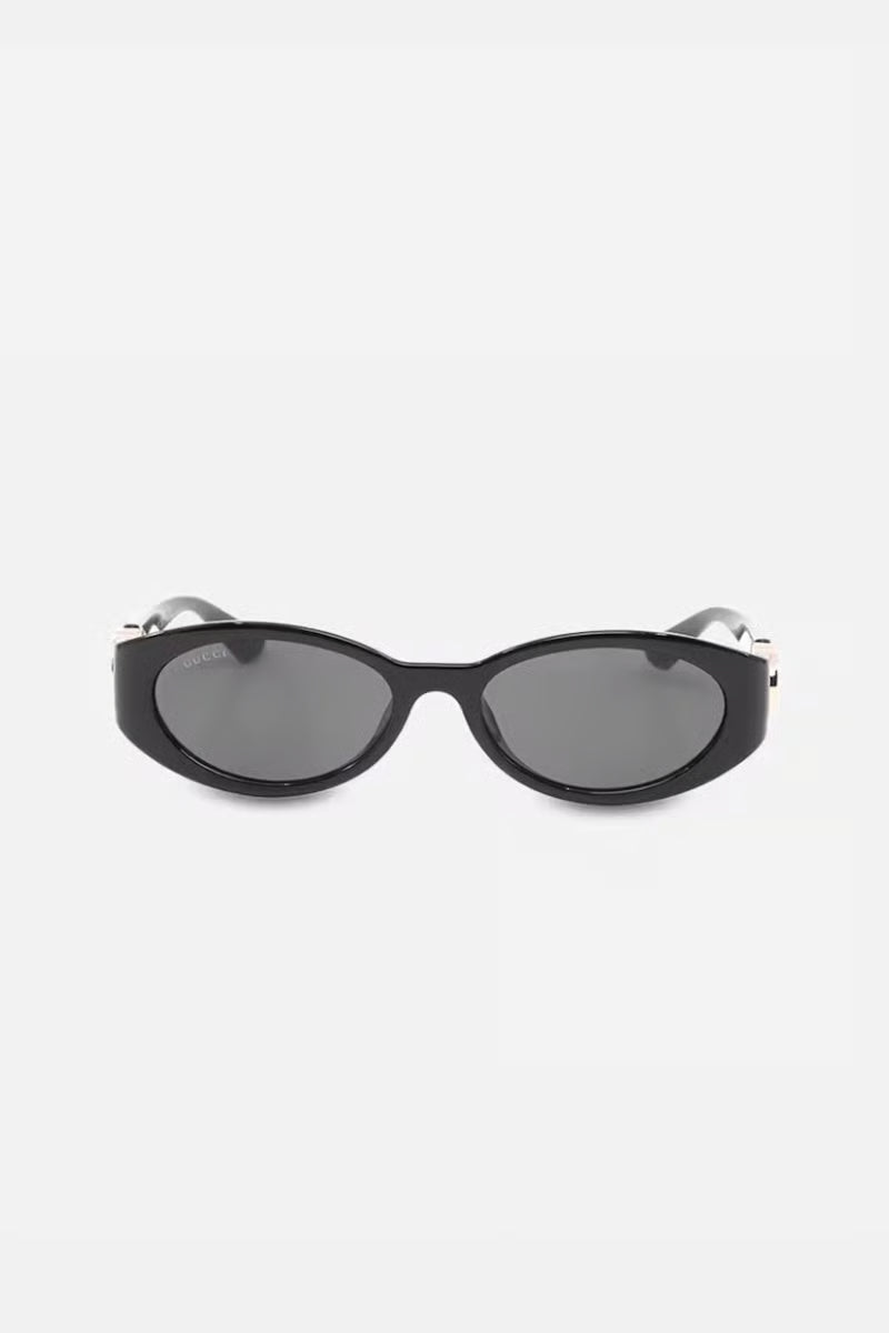 Gucci GG Black acetate sunglasses with gold-tone interlocking G hardware