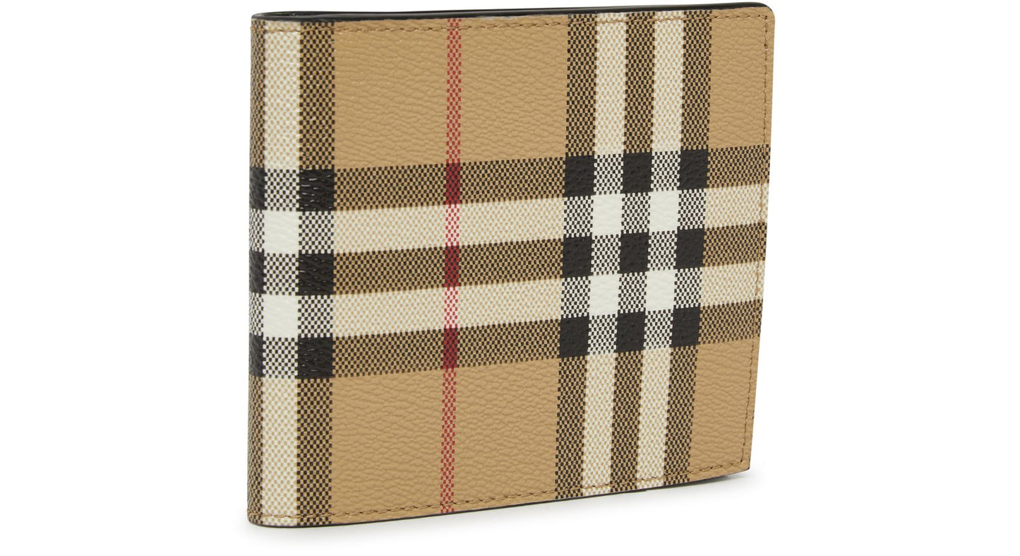 Burberry Vintage Check wallet in matt grain coated fabric