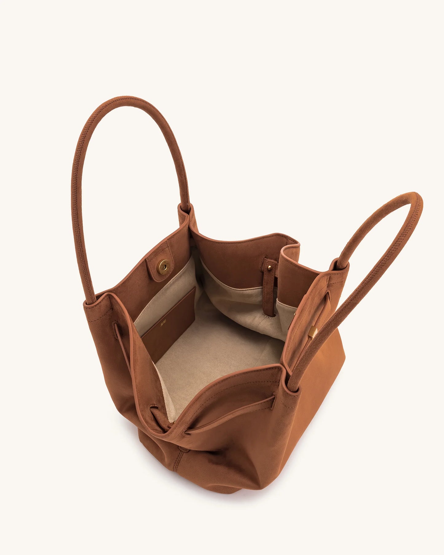 Jw Pei Hana Medium Faux Suede Tote Bag - Brown