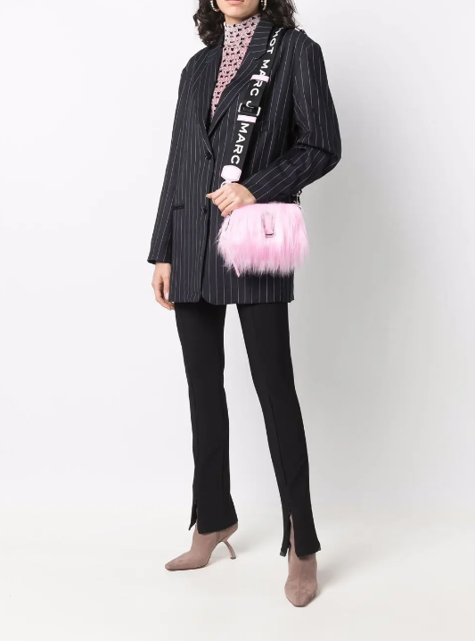 Marc Jacob snapshot faux-fur shoulder bag in pink