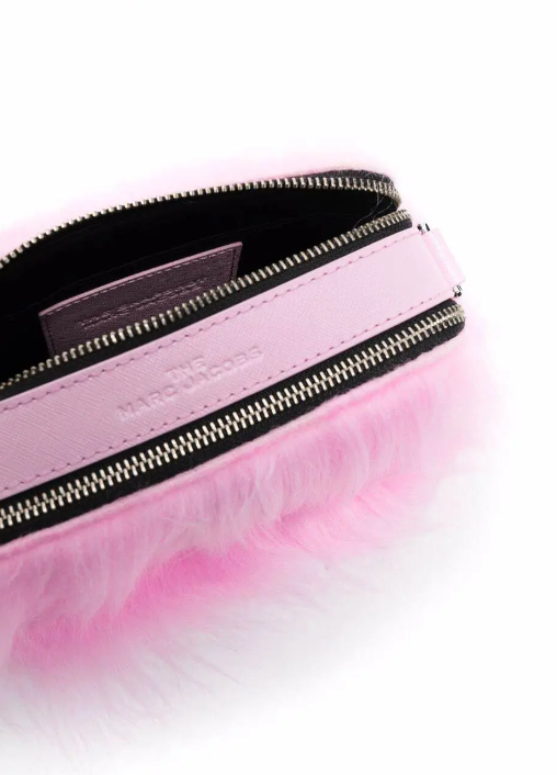 Marc Jacob snapshot faux-fur shoulder bag in pink