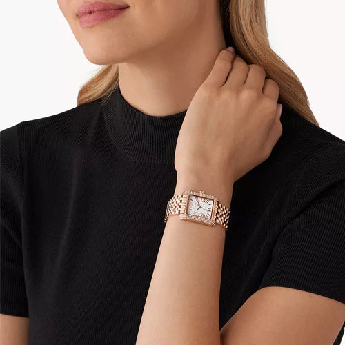 Michael Kors Petite Emery Pavé Rose Gold-Tone Watch MK4743