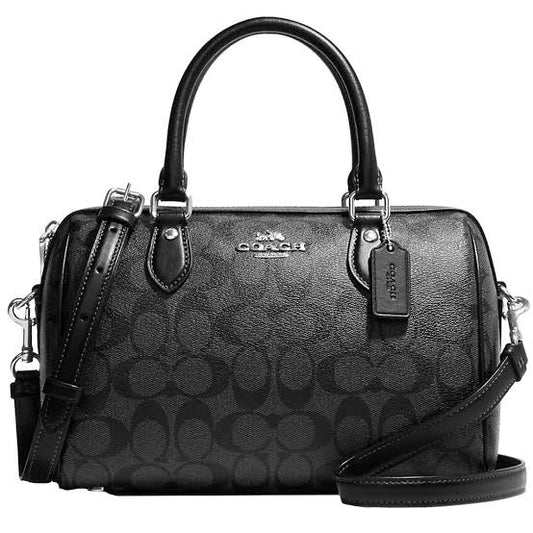 Coach Rowan Satchel In Signature Canvas BLACK