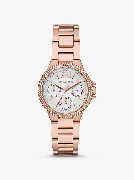 Michael Kors Mini Camille Pavé Rose Gold-Tone Watch MK6845