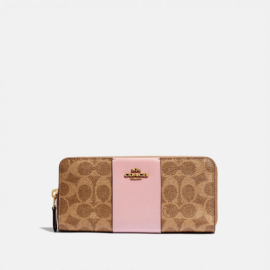 Coach Slim Accordion Zip Wallet In Colorblock Signature Canvas