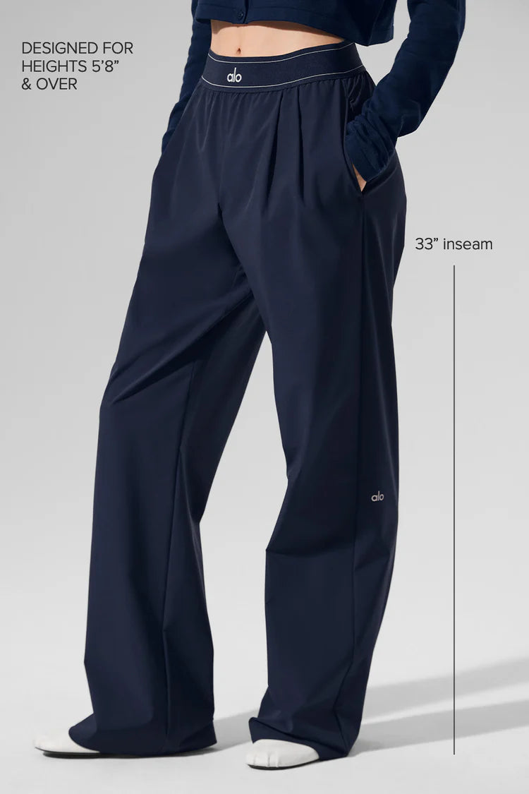 ALO Suit Up Trouser in Navy Blue (Long)