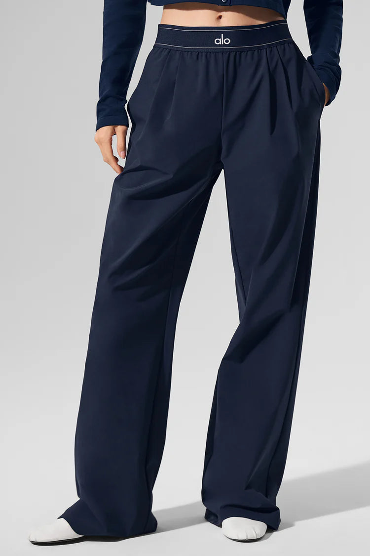 ALO Suit Up Trouser in Navy Blue (Long)