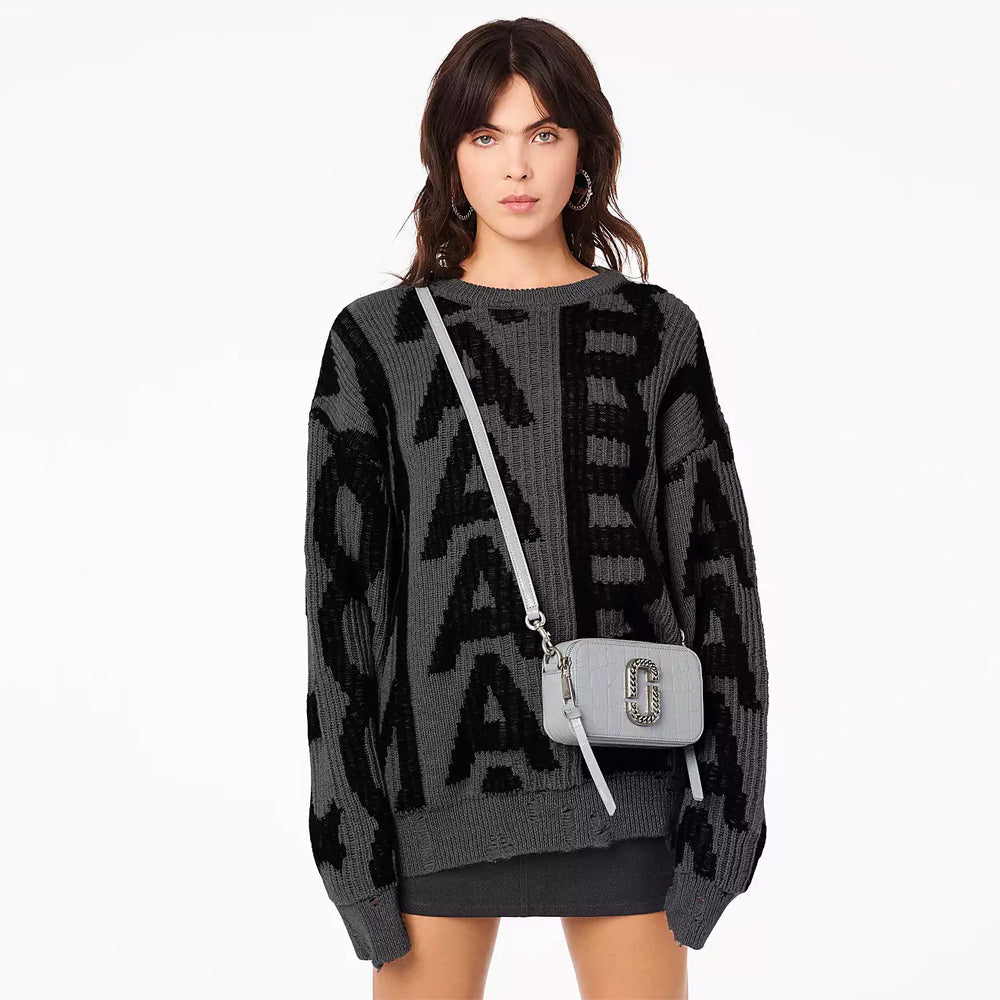 MARC JACOBS THE CROC-EMBOSSED SNAPSHOT QUARRY BAG