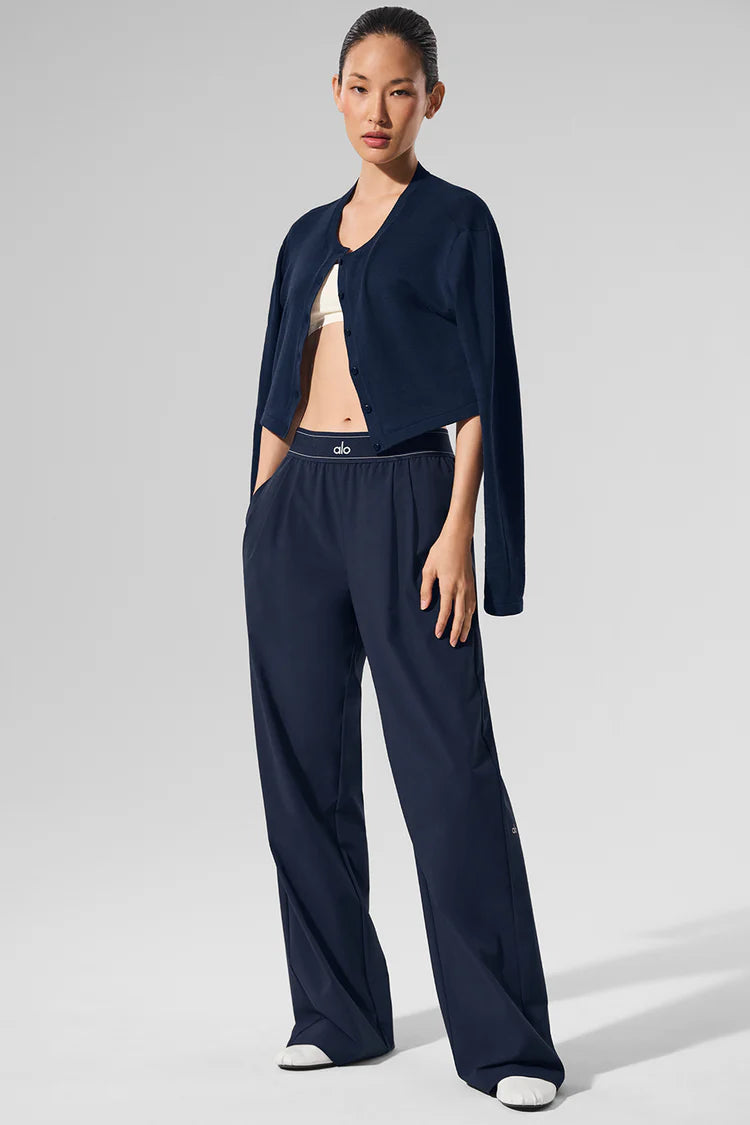 ALO Suit Up Trouser in Navy Blue (Long)