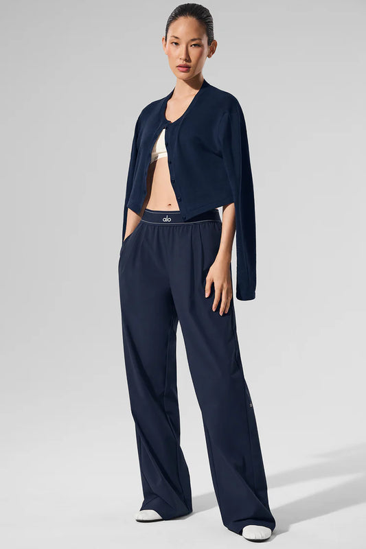 ALO Suit Up Trouser in Navy Blue (Long)