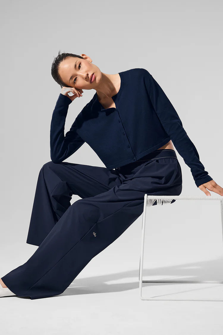 ALO Suit Up Trouser in Navy Blue (Long)