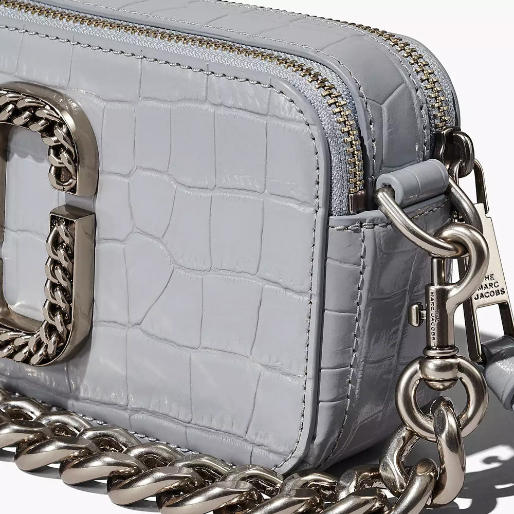 MARC JACOBS THE CROC-EMBOSSED SNAPSHOT QUARRY BAG