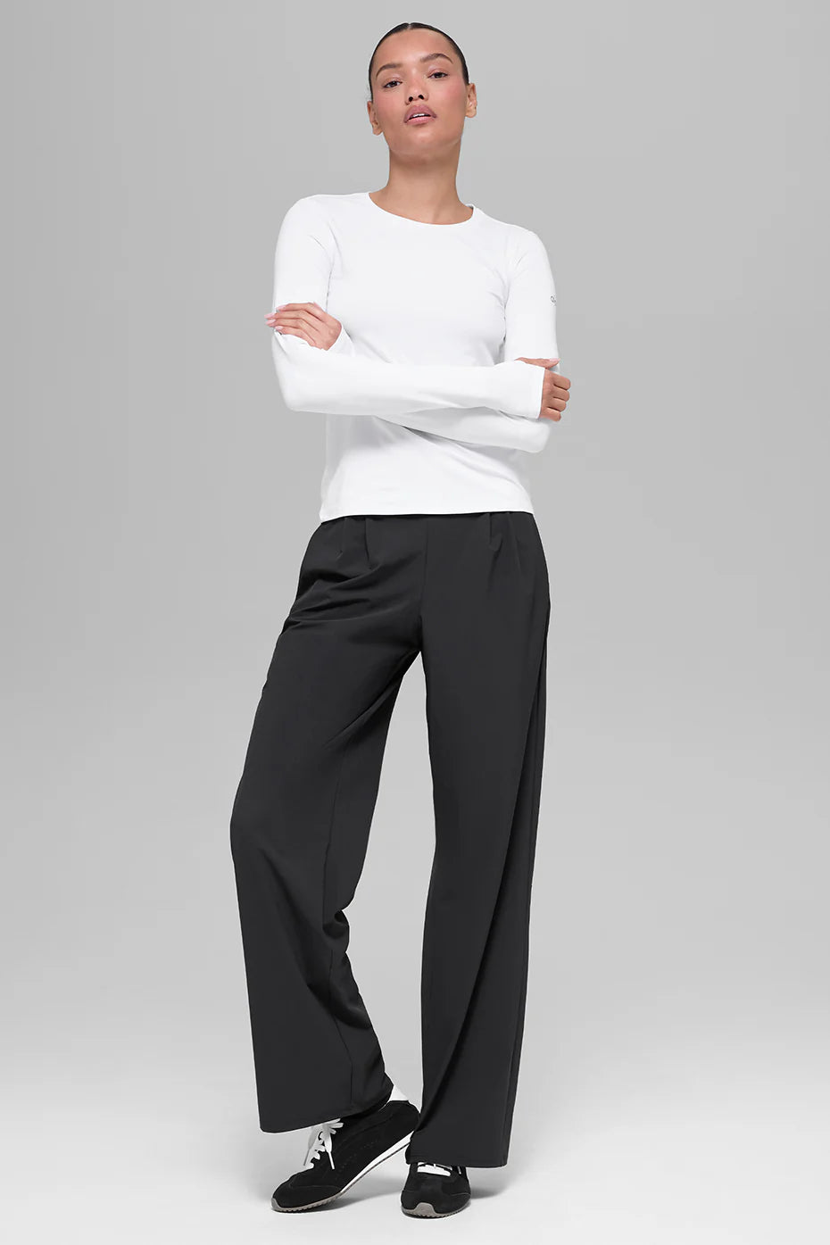 ALO Suit Up Trouser in Black (Long)