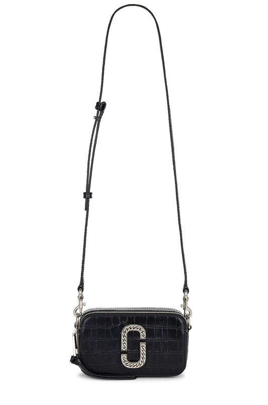 Marc Jacob The Croc Embossed Snapshot in Black