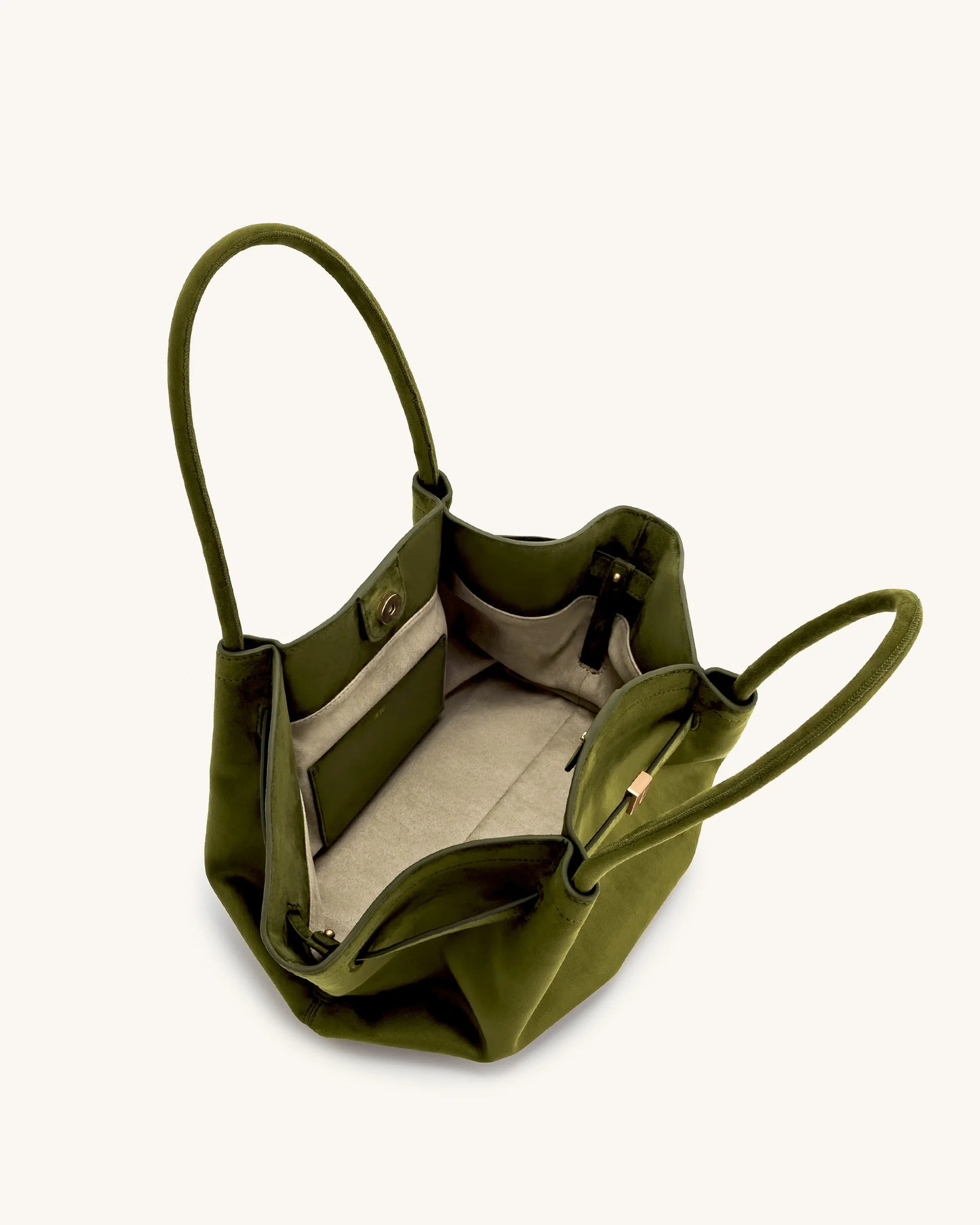 Jw Pei Hana Medium Faux Suede Tote Bag - Dark Olive
