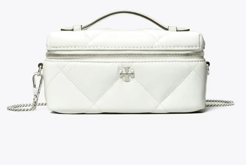 TORY BURCH KIRA JEWELRY BOX WITH DIAMOND QUILTING AND A WORN EFFECT