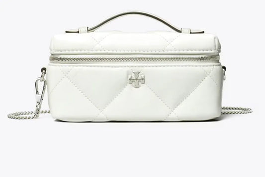 TORY BURCH KIRA JEWELRY BOX WITH DIAMOND QUILTING AND A WORN EFFECT