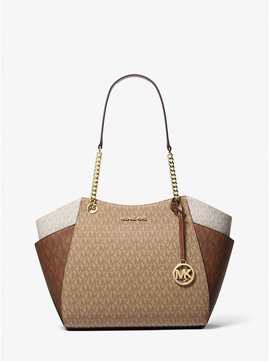 Michael Kors Large Jet Set tote bag with color blocking and signature logo