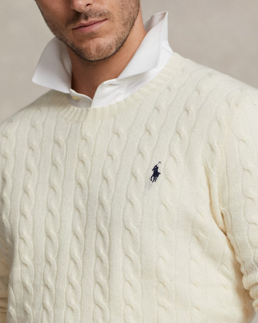 Polo Ralp Lauren Cable-Knit Wool-Cashmere Jumper in Andover Cream