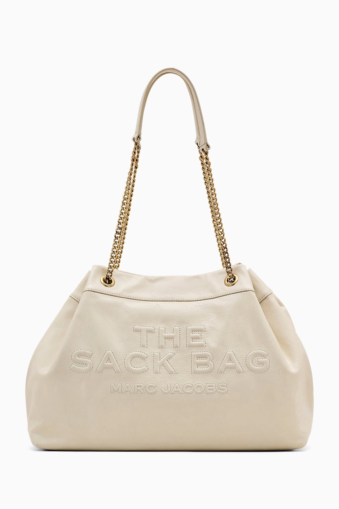 Marc Jacob The Large Chain Sack Bag in Leather in White