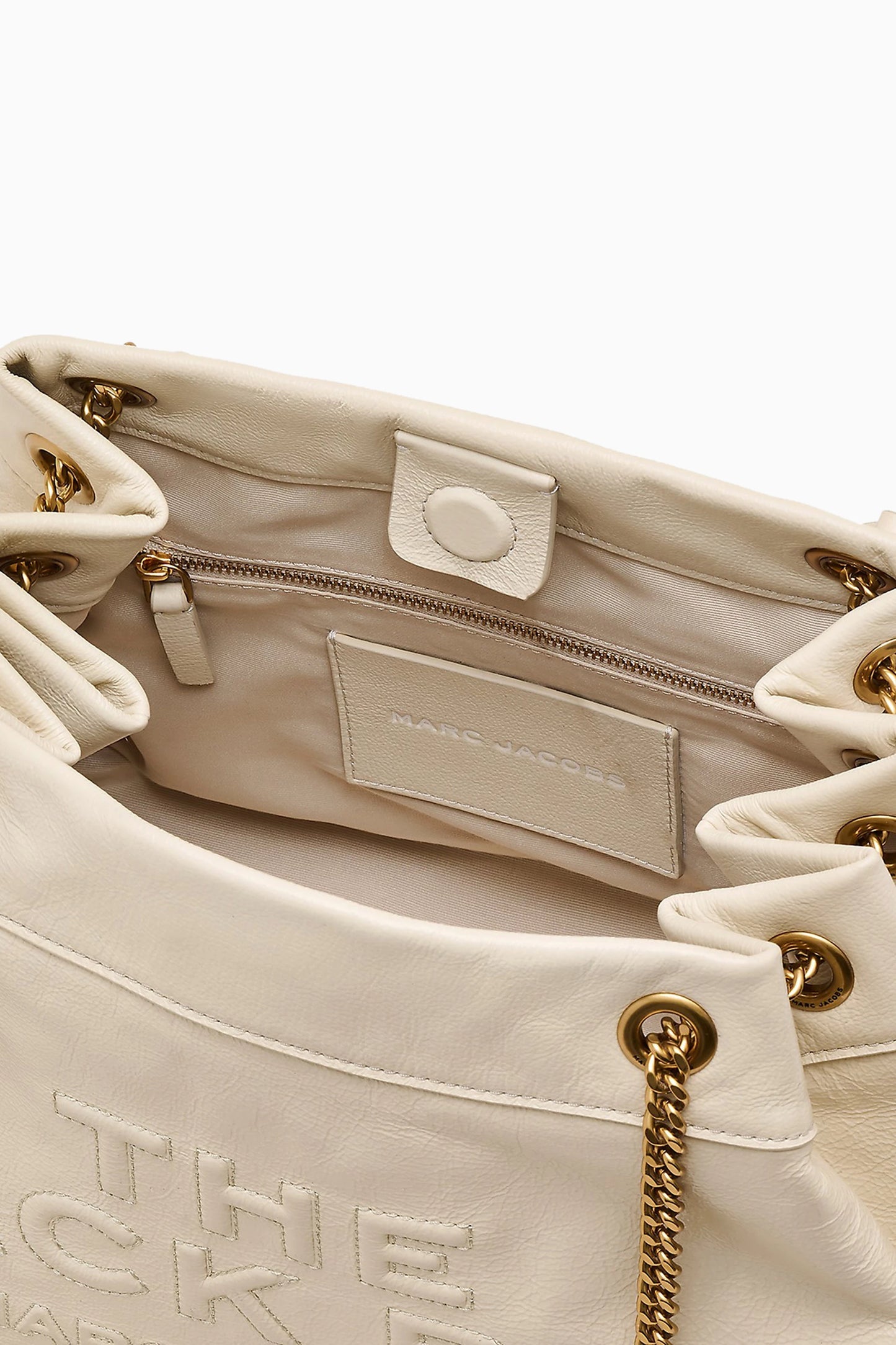 Marc Jacob The Large Chain Sack Bag in Leather in White