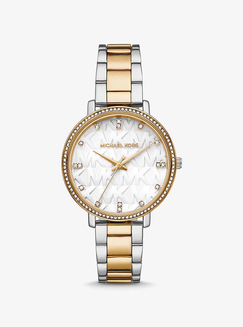 Michael Kors Pyper Pavé Two-Tone Logo Watch MK4595