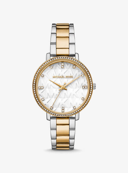Michael Kors Pyper Pavé Two-Tone Logo Watch MK4595