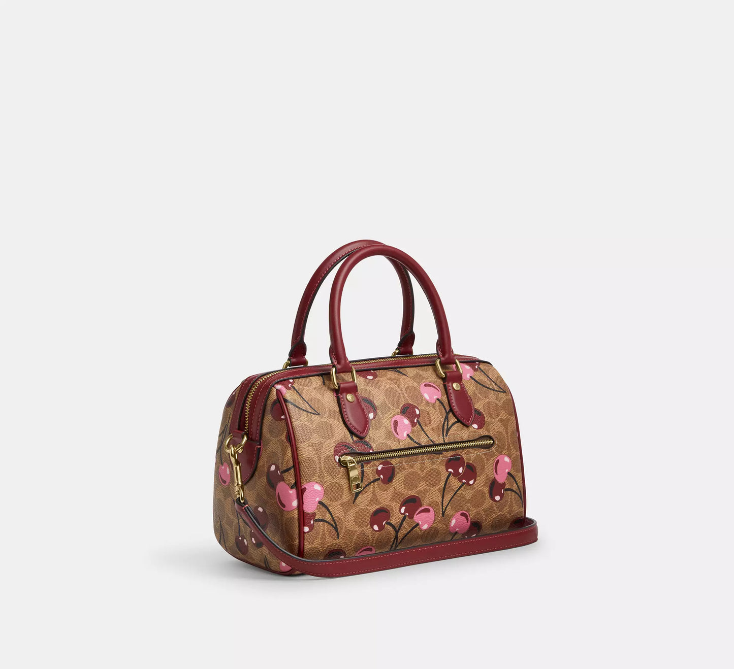 Coach Rowan Satchel Bag - Signature Canvas - Cherry Print