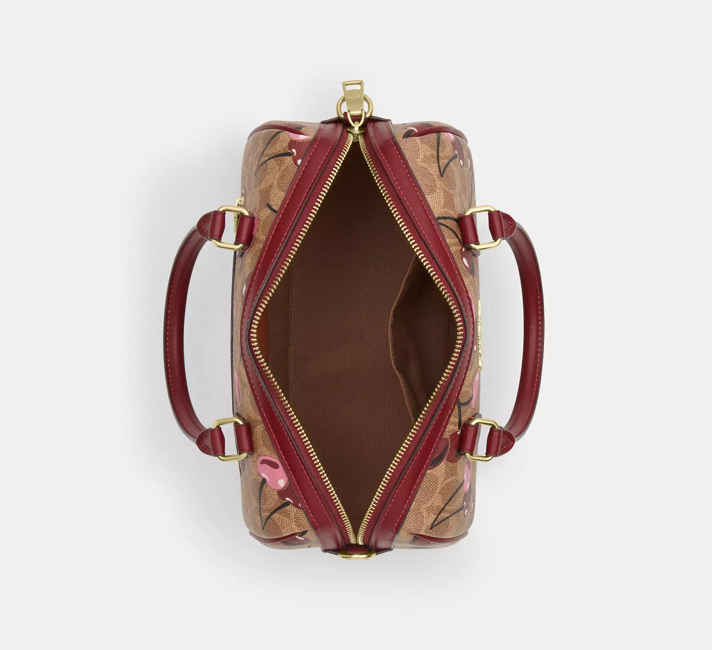 Coach Rowan Satchel Bag - Signature Canvas - Cherry Print