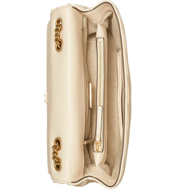 Tory Burch-Kira Small Chevron convertible New Cream