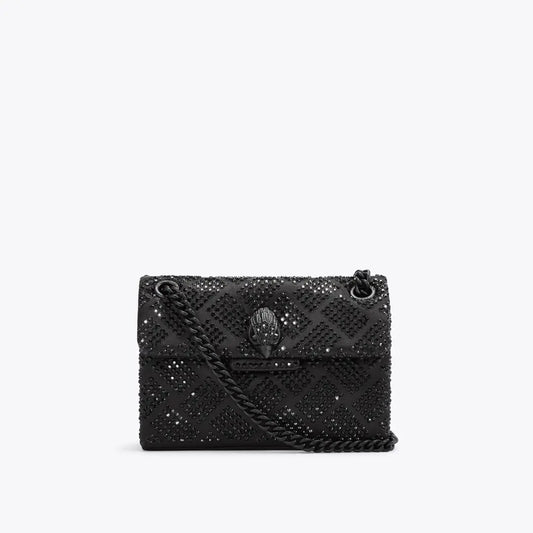 mini crystal kensington bag in Black by Kurt Geiger