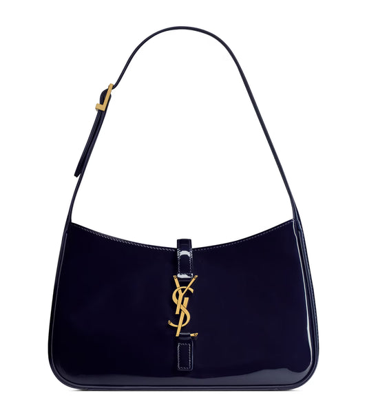 YSL Saint Laurent  Patent Leather 5 to 7 Shoulder Bag in Blue