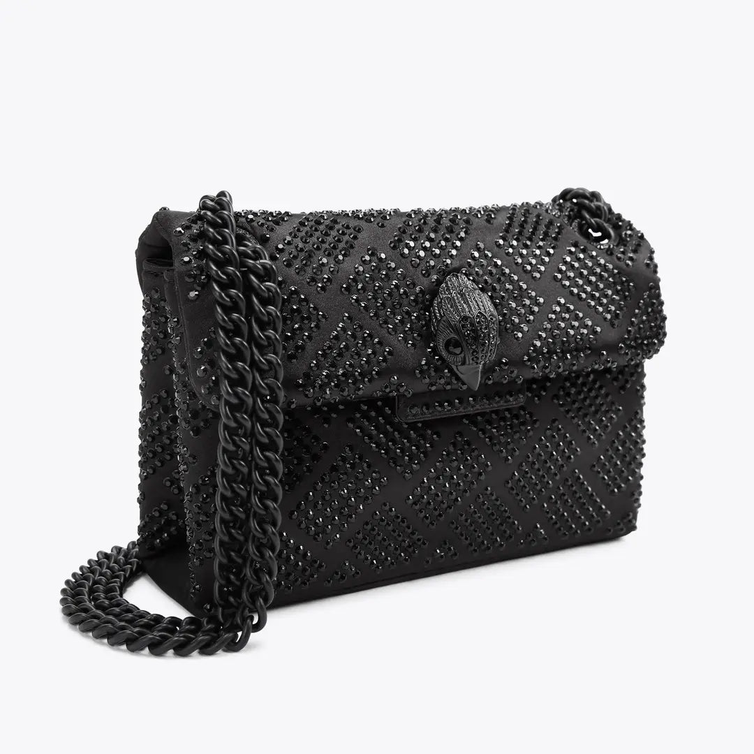 mini crystal kensington bag in Black by Kurt Geiger