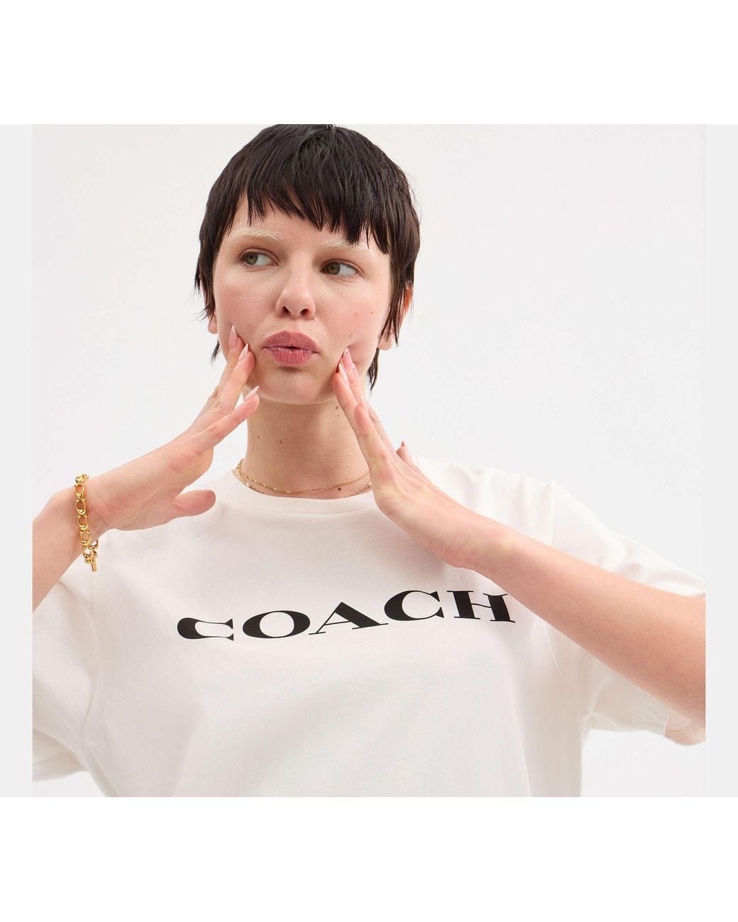 COACH Women's White Signature T Shirt